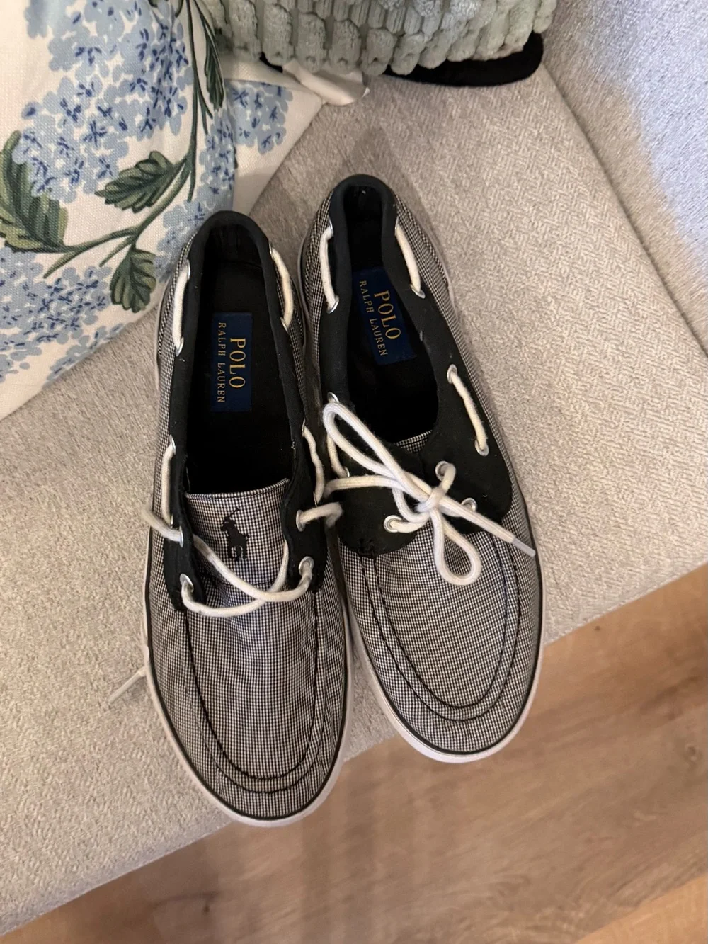 Polo Ralph Lauren Lander Boat Shoes Mini Gingham Men’s Size 10D